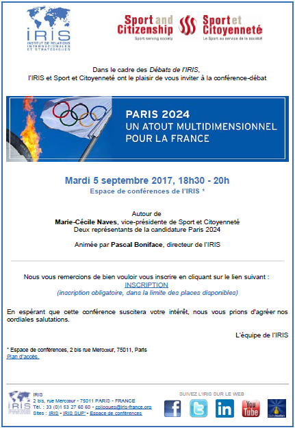 Conférence : « Paris 2024, un atout multidimensionnel pour la France »