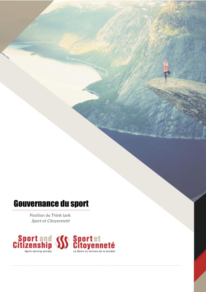 Mai 2018 – Position du Think tank Sport et Citoyenneté sur la gouvernance du sport