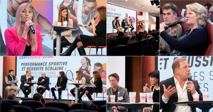 Mosaïque de photos de la conférence: "Performance sportive et réussite scolaire: des solutions pour les fédérations"